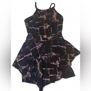 Privy Black and Gold Textured Romper